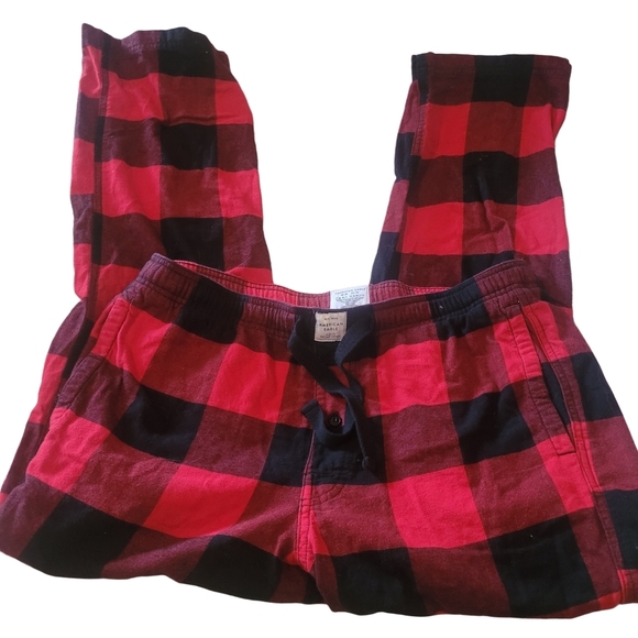 American Eagle Red and Black Buffalo Plaid Lounge Pants - Picture 1 of 4